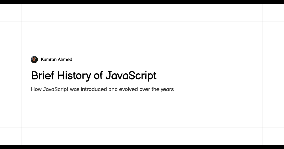 Brief History of JavaScript - roadmap.sh